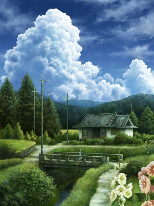 创意元素云朵日本动漫天空环境渲染树林jpg设计背景_新图网 https://ixintu.com 云朵 元素 创意 动漫日系 日本 树林 渲染 漫天 环境