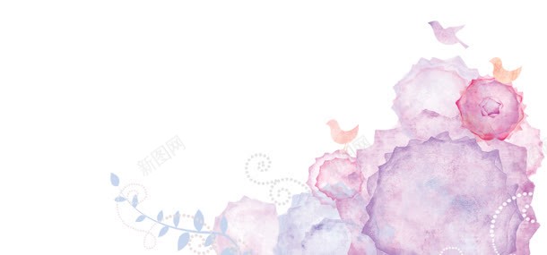 手绘水墨淡彩背景jpg设计背景_新图网 https://ixintu.com 手绘背景 水墨 淡彩 紫色花朵