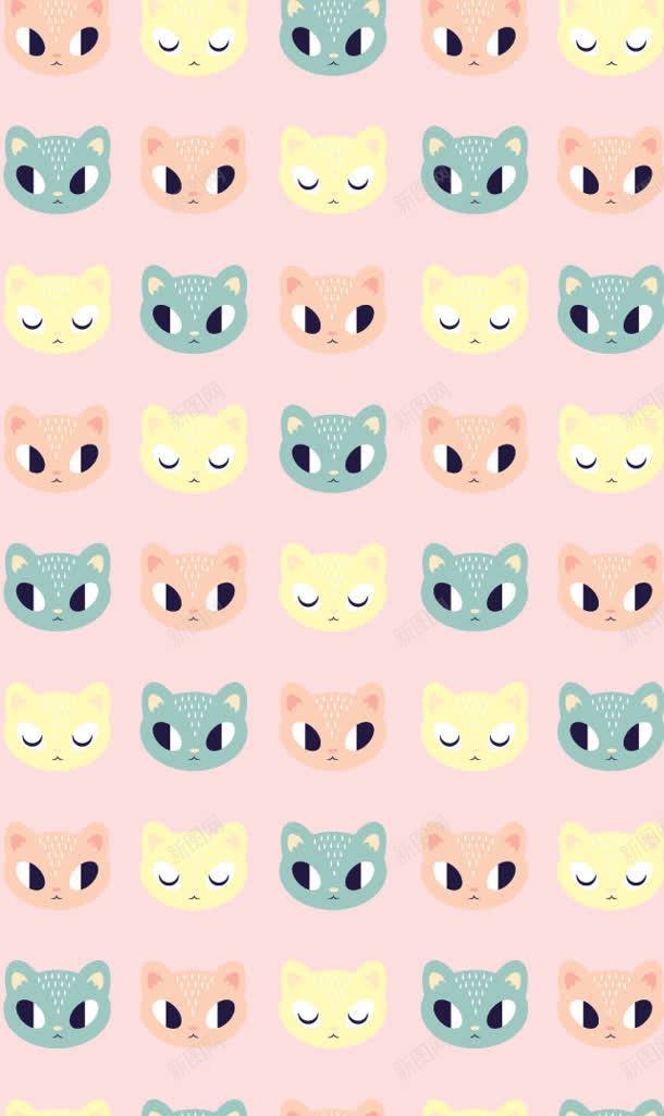 手绘粉色卡通猫头壁纸jpg设计背景_新图网 https://ixintu.com 卡通 壁纸 粉色