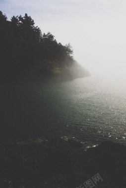 山水风景简约海面背景