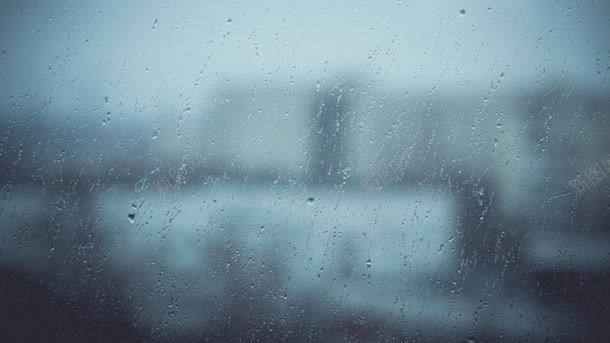 雨天玻璃朦胧海报背景背景
