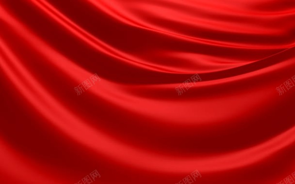红色柔软丝绸海报背景背景