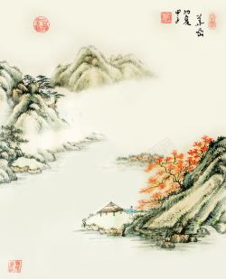 山水水墨画背景背景