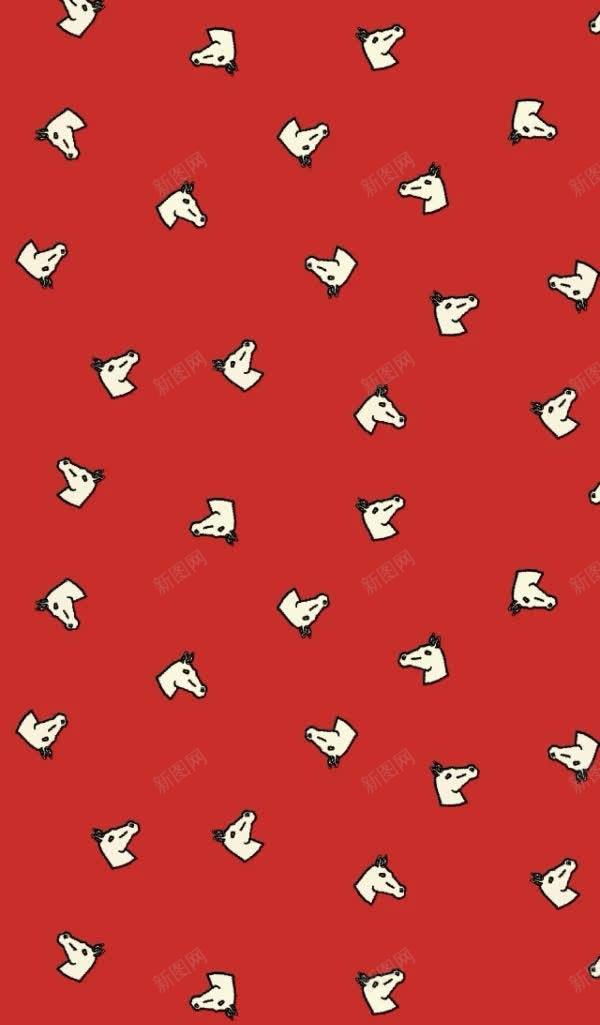 红色卡通白色马头jpg设计背景_新图网 https://ixintu.com 卡通 白色 红色 马头