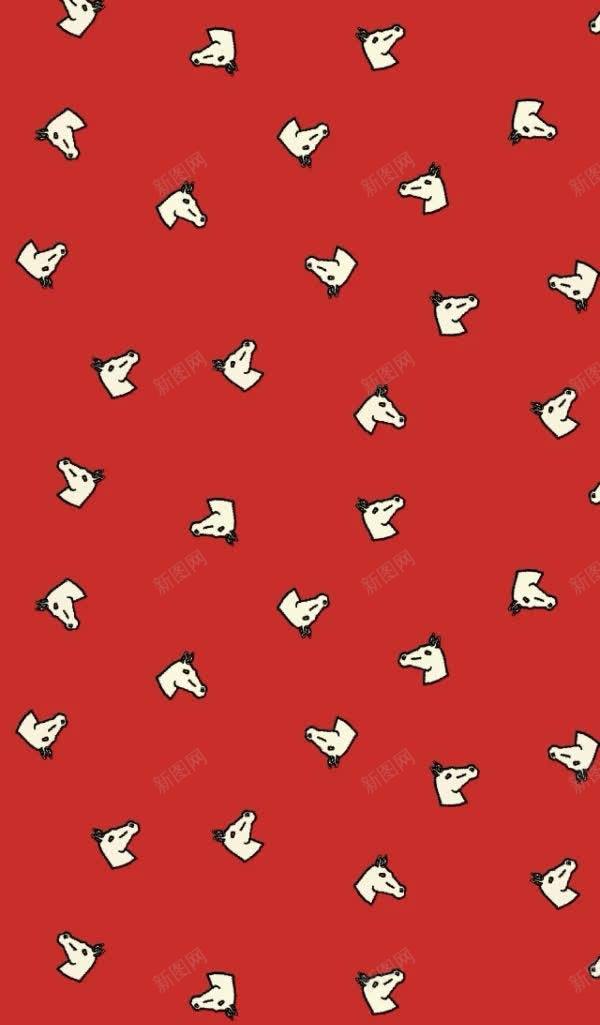 红色卡通白色马头jpg设计背景_新图网 https://ixintu.com 卡通 白色 红色 马头