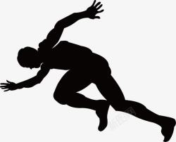 平面运动员运动人物剪影图标高清图片