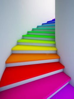 立体楼梯油漆色彩元素高清图片