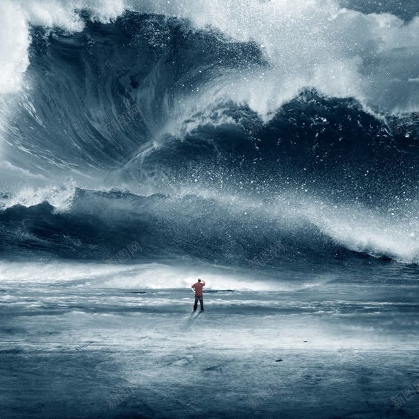 海啸下的人海报背景jpg设计背景_新图网 https://ixintu.com 海啸 海报 背景
