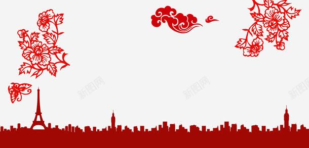 中国风红色剪纸海报jpg设计背景_新图网 https://ixintu.com 剪纸 国风 海报 红色