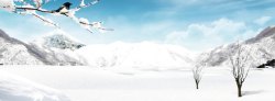 冬季羽绒汽车坐垫电商冬季雪景背景banner高清图片