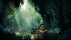 小模型森林梦幻森林小鹿高清图片