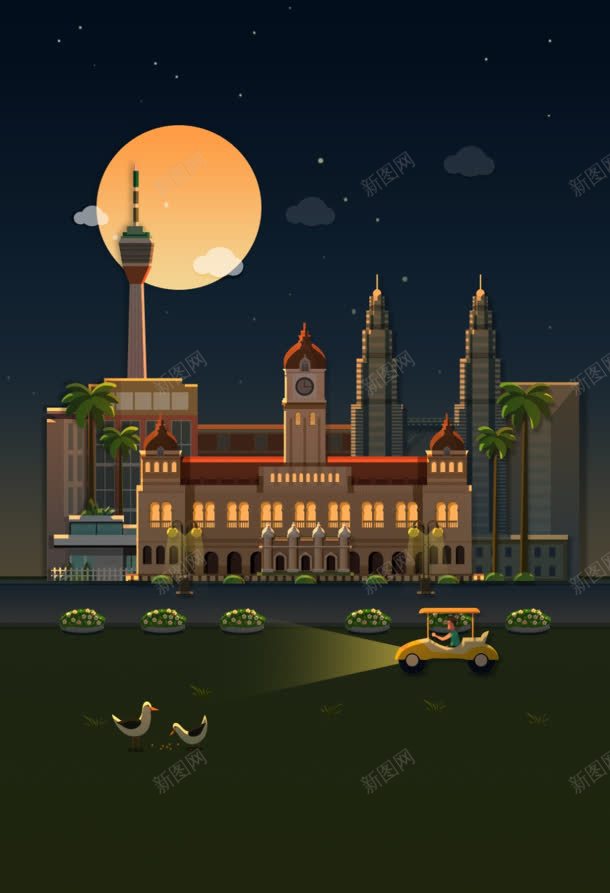 童话里的城堡夜晚jpg设计背景_新图网 https://ixintu.com 城堡 夜晚 童话