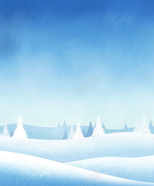 冬季雪景插画冬季仙境背景