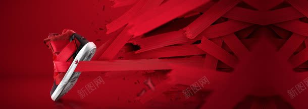红色丝带运动鞋海报jpg设计背景_新图网 https://ixintu.com 丝带 海报 红色 运动鞋