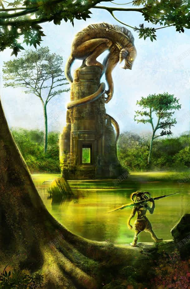 森林中的恶魔雕塑海报背景jpg设计背景_新图网 https://ixintu.com 恶魔 森林 海报 背景 雕塑