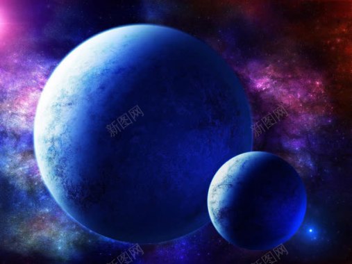 宇宙银河的星球紫色蓝色光效酷炫背景