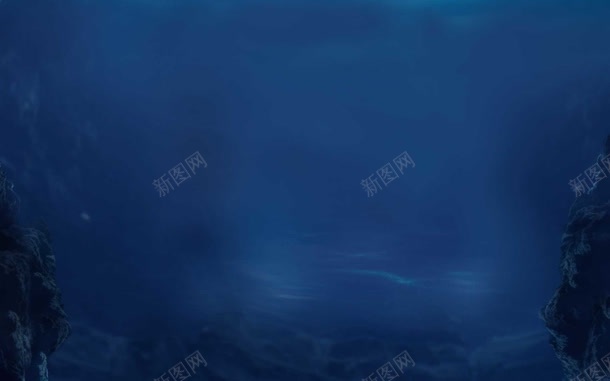 蓝色深海下的礁石jpg设计背景_新图网 https://ixintu.com 深海 礁石 蓝色