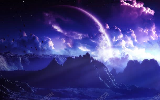 紫蓝色天空魔幻游戏jpg设计背景_新图网 https://ixintu.com 天空 游戏 蓝色 魔幻