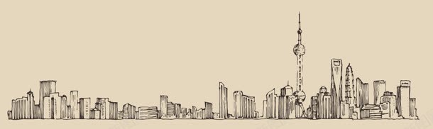 手绘城市风景banner背景jpg设计背景_新图网 https://ixintu.com 城市线条 城市风景 建筑 手绘画 魅力城市