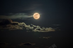 夜景月亮云朵中秋节日背景