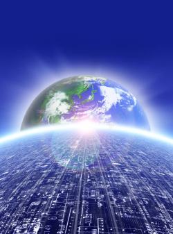 水晶地球网络符号网络科技地球背景高清图片