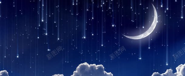 童装促销jpg设计背景_新图网 https://ixintu.com 云朵 夜空 夜色 月亮 流星