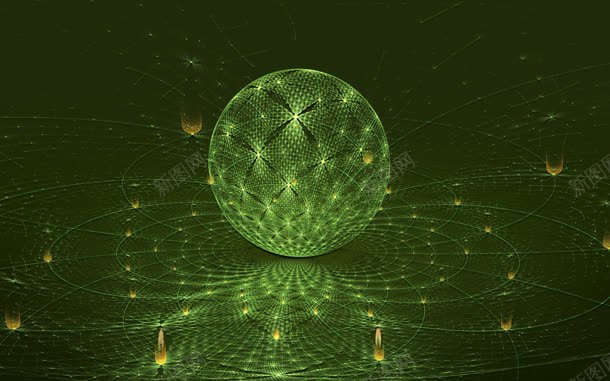 绿色圆形科技感线条黄色光效jpg设计背景_新图网 https://ixintu.com 圆形 科技 线条 绿色 色光