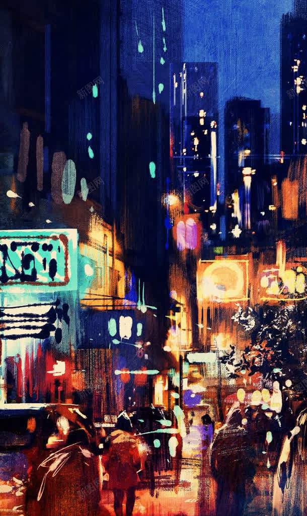 水彩城市夜景壁纸jpg设计背景_新图网 https://ixintu.com 城市 壁纸 夜景 水彩