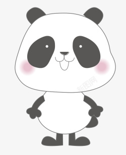 手绘熊猫素材卡通可爱小动物装饰动物头像高清图片