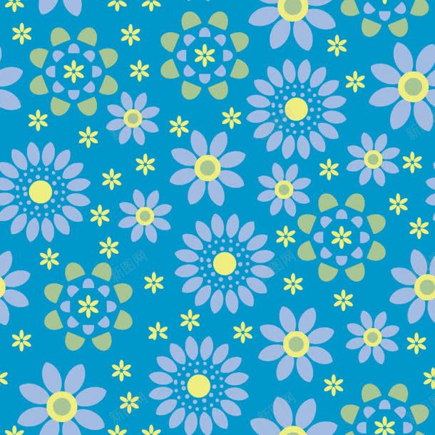 手绘蓝色花朵壁纸jpg设计背景_新图网 https://ixintu.com 壁纸 花朵 蓝色
