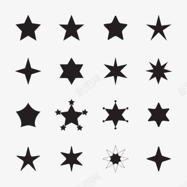 免费艺术字素材各式各样的星星图标图标
