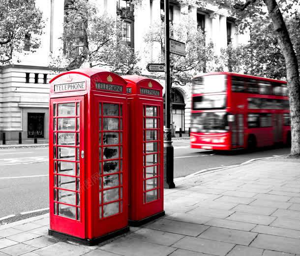 伦敦街头的电话亭jpg设计背景_新图网 https://ixintu.com 伦敦 电话亭 街头