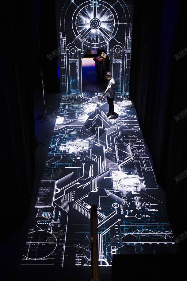 科技走廊海报背景蓝色jpg设计背景_新图网 https://ixintu.com 海报 科技 背景 蓝色 走廊
