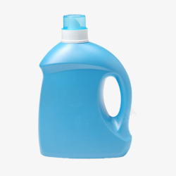 带吸管瓶子蓝色带提手的瓶装洗衣液清洁用品高清图片
