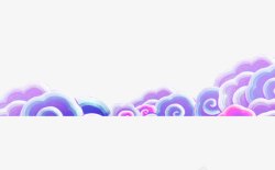云霞飞车紫色中国风祥云装饰图案高清图片