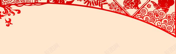中国红简约大气剪纸文化海报背景背景