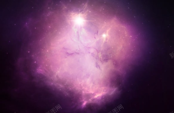 黑紫色的星空海报背景