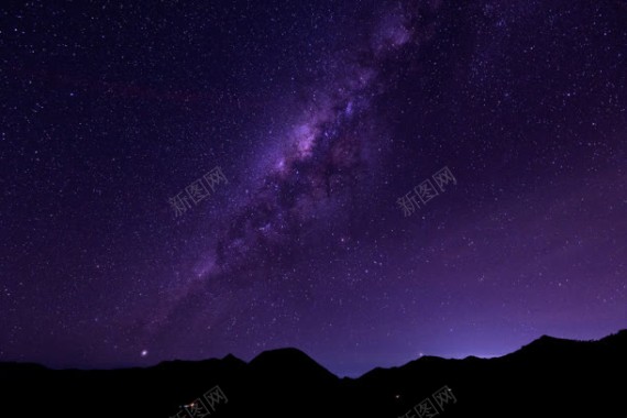 紫色夜空星空银河背景