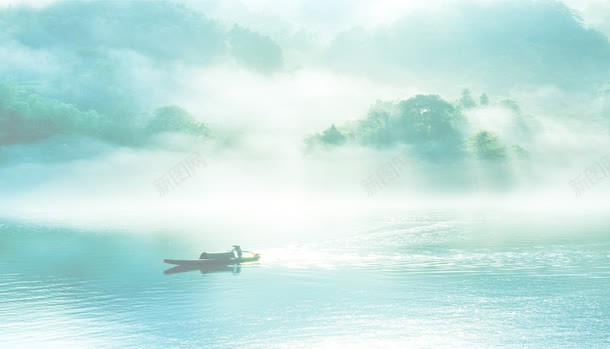 青山绿水清新海报背景