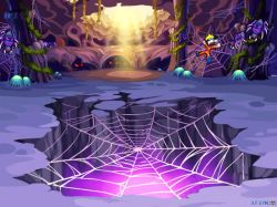紫色蜘蛛网创意元素蜘蛛网紫色光效游戏场景高清图片