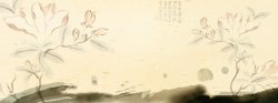 茶叶罐海报素材复古风莲花背景高清图片