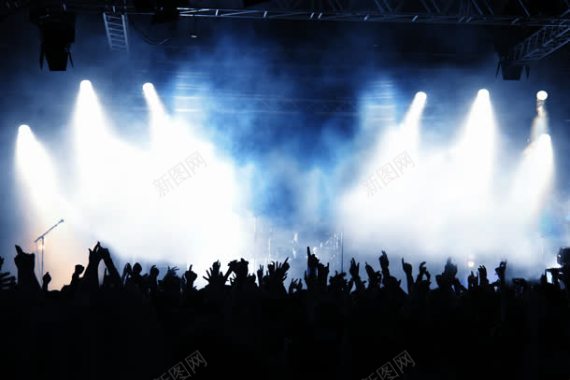 白色舞台聚光灯演唱会黑夜海报背景背景