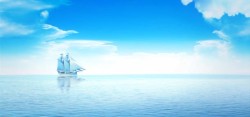 船帆船轮船夏季海面风景高清图片