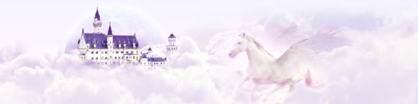 梦幻jpg设计背景_新图网 https://ixintu.com 云朵 城堡 紫色 飞翔的马 飞马 马踏飞燕