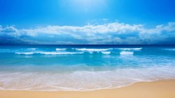 艳阳爱情海海边沙滩天空阳光高清图片
