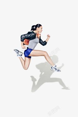 奔跑女奔跑的黑衣女人海报背景高清图片