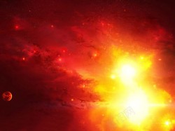 太能能素材红色炫光宇宙太阳光高清图片