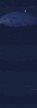 卡通月下云层月亮流星雨海报背景背景