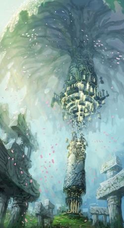 世界树雄伟的世界树建筑插画高清图片
