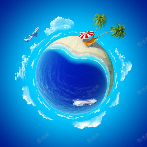 手绘卡通地球上的岛屿jpg设计背景_新图网 https://ixintu.com 卡通 地球 小岛屿 岛屿